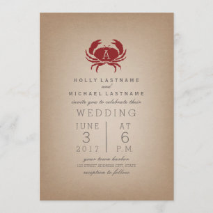 Card Stock Inspired Monogram Crab Wedding