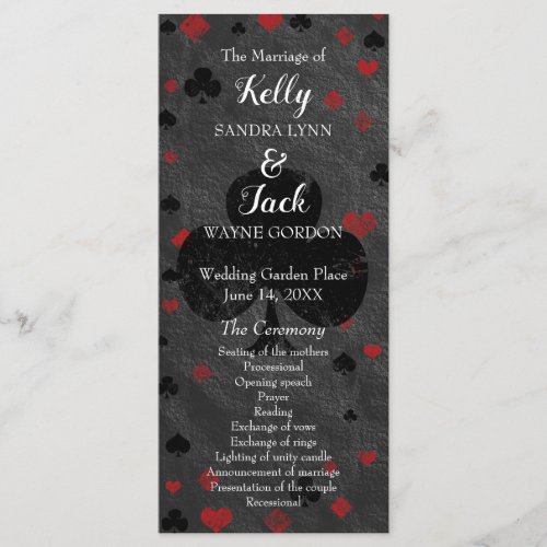 Card suit chalkboard wedding rack card