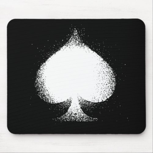 Card suit Spades white_  grunge Mouse Pad