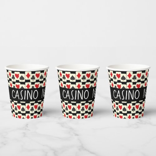 Card Suites Pattern Custom  Paper Cups