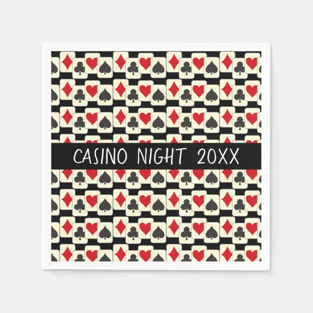 Card Suites Pattern Custom Paper Napkins (Front)