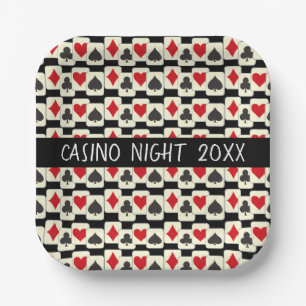 Card Suites Pattern Custom Paper Plates