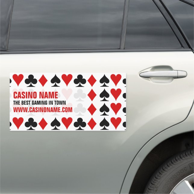 Card Suits, Casino, Gaming Industry Car Magnet (In Situ)