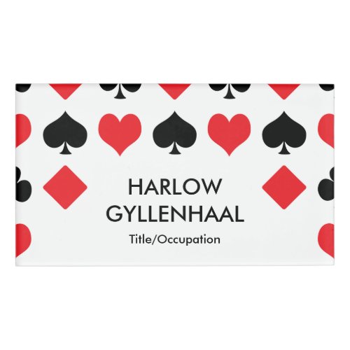 Card Suits Casino Name Tag