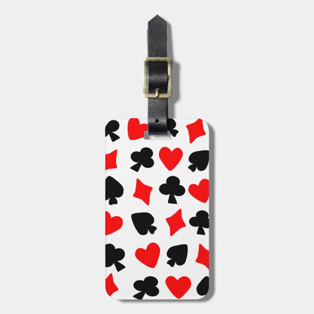 Card Suits Design Luggage Tag (Front Vertical)