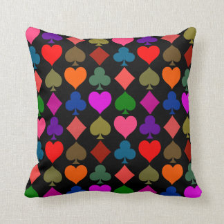 Card Suits Pattern, Bright Throw Pillow