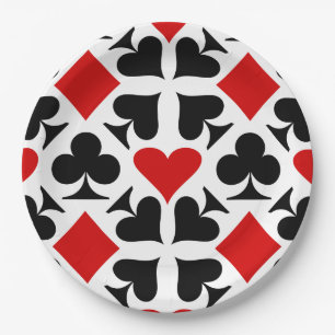 Card Suits Pattern Paper Plates