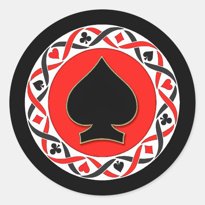 Card Suits Poker Chip Stickers