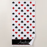 Card Suits | Poker Theme | Personalized Beach Towel at Zazzle