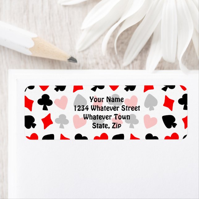 Card Suits Return Address Label (Insitu)