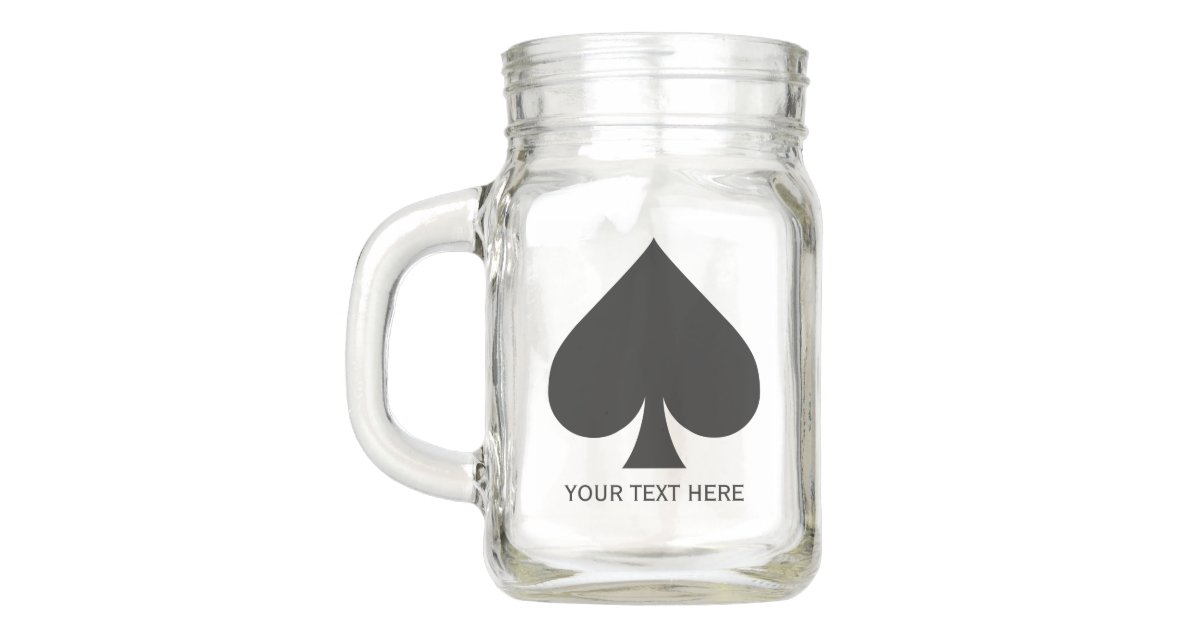 card suits spade custom mason jars zazzle com