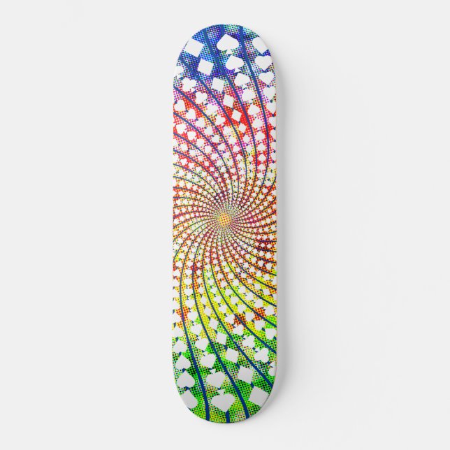 Card Suits Spiral: Psychedelic Edition: Skateboard Deck (Front)