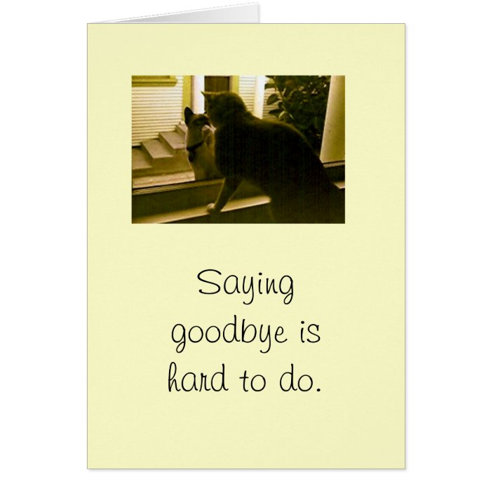 Card   sympathy   Saying goodbye is hard