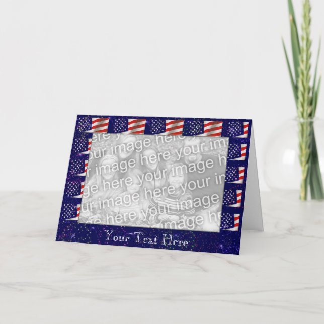 Card Template - American Flag Border (Front)