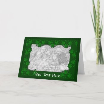 Card Template - St. Patrick's Day Four Leaf Clover by pawtraitart at Zazzle