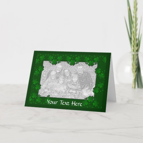 Card Template _ St Patricks Day Four Leaf Clover