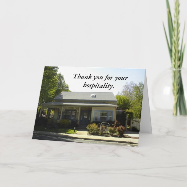 Card: Thank you for your hospitality. Card (Front)