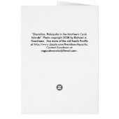 Card, the Shoreline of Pukapuka. Cards (Back)