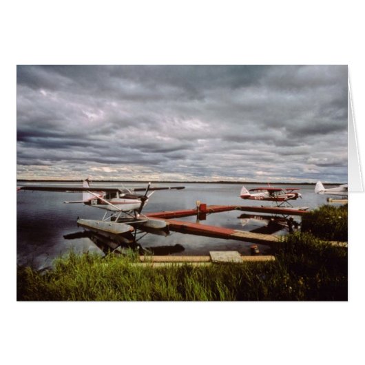 Card / Three Floatplanes Docked (Front Horizontal)