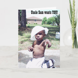 Card- Uncle Sam Wants You (spoof) Letterpress Thank You Card