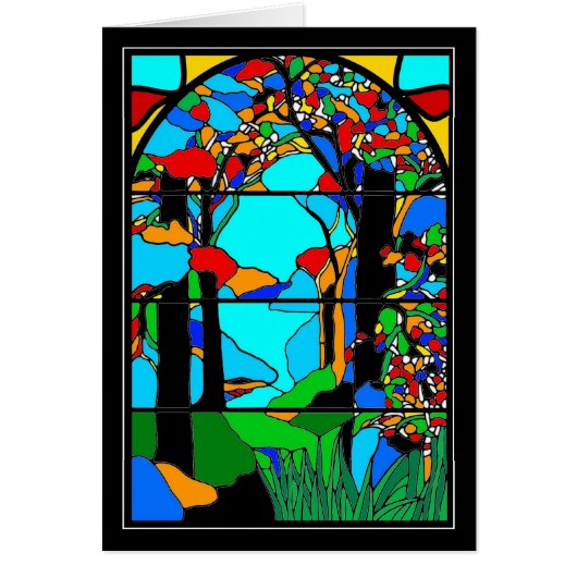 Card Vintage Art View Stained Glass Window 2 (Front)