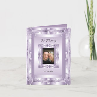 Card Wedding Engagement Add Photo Mauve Lilac