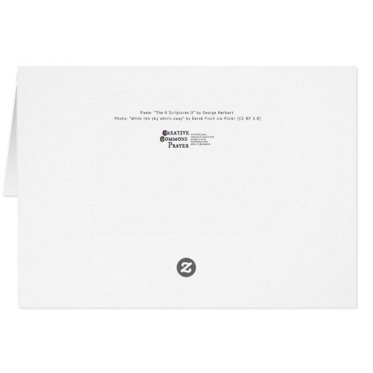 Card with a George Herbert poem about scripture (Back Horizontal)