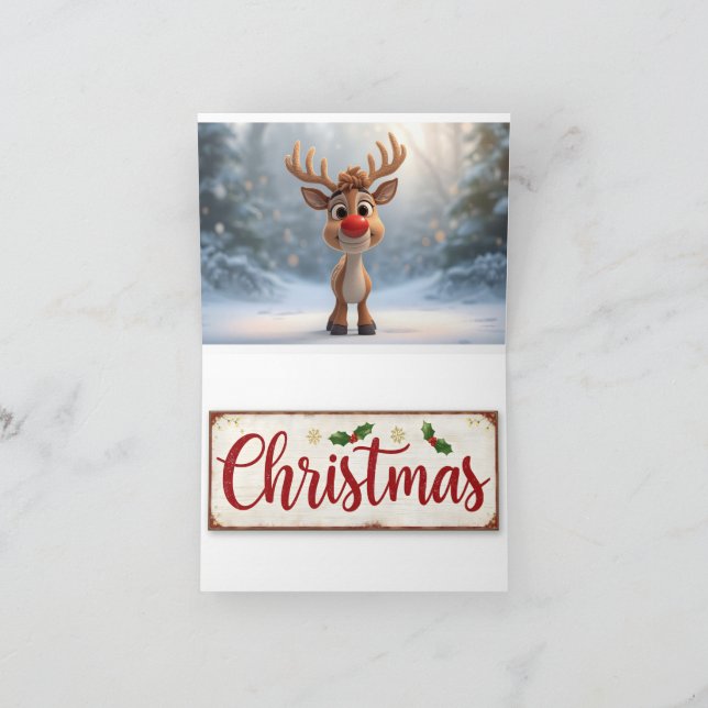 card with christmas writing and christmas images (Inside)