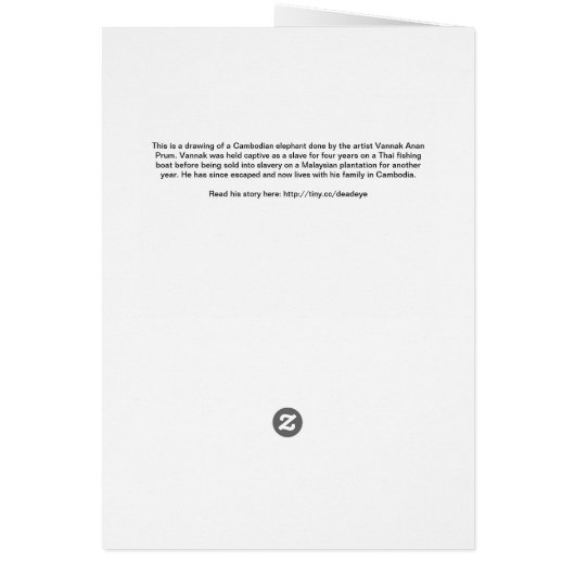 Card with Elephant by Vannak Anan Prum (Back)