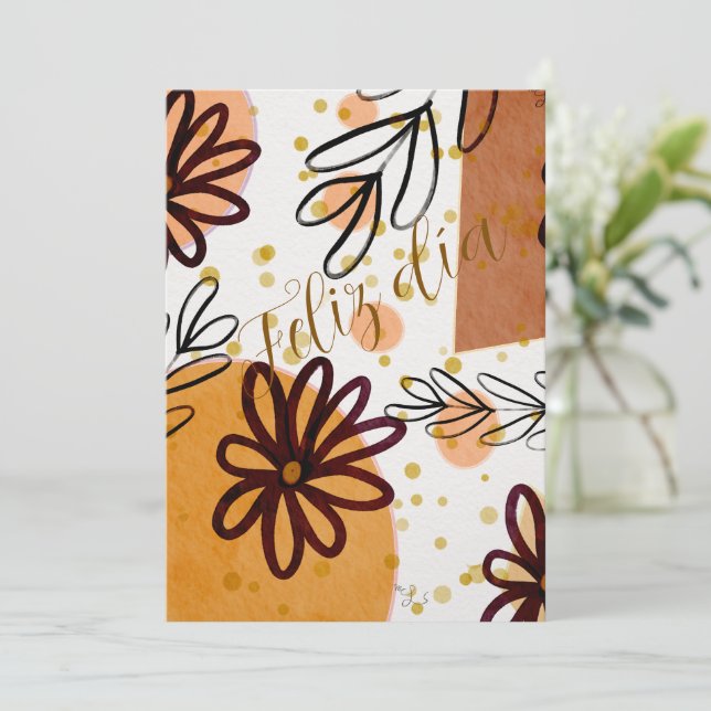 Card with flowers  (Standing Front)