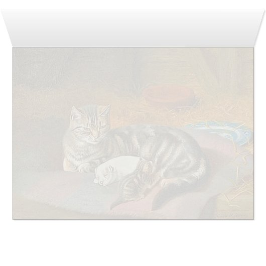 Card with Mama Cat & Pup: "The Unexpected Guest" (Inside Horizontal (Bottom))