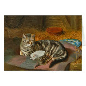 Card with Mama Cat & Pup: "The Unexpected Guest" (Front Horizontal)