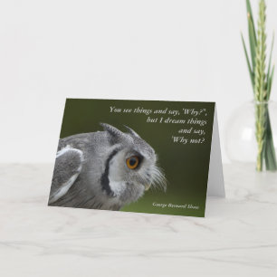Card with Quote - Baby Grey Owl