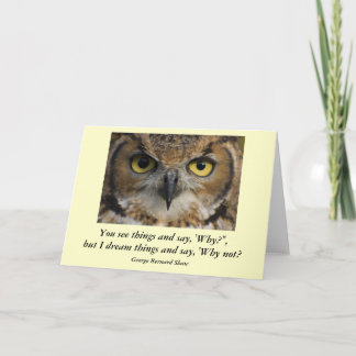 Card with Quote - Owls Eyes