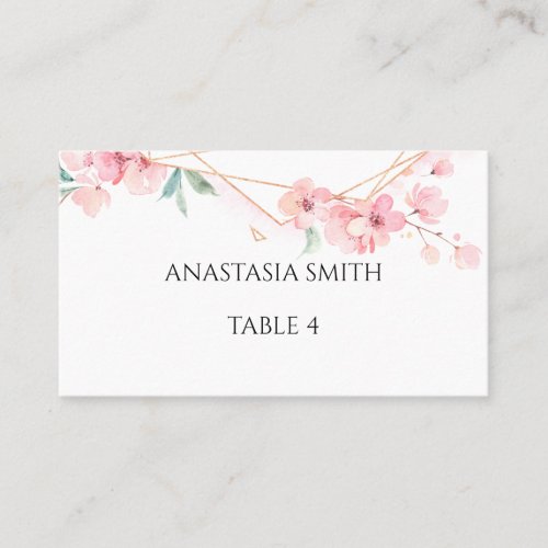 Card with the name and number of the table