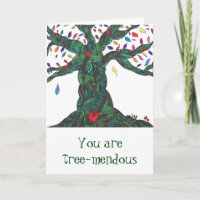 Card with tree for congratulations/ encouragement