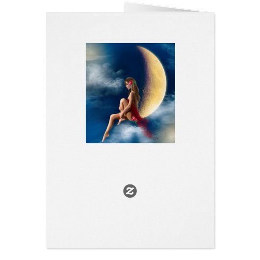 Card Woman ,night fairy on moon (Back)