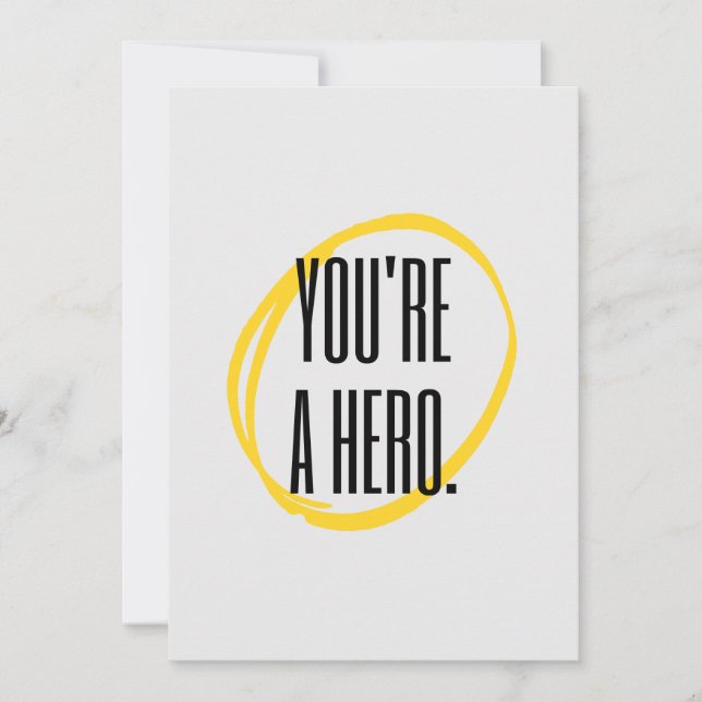 Card You're a hero. (Front)