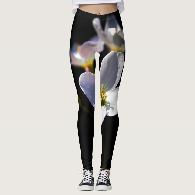 Cardamine Pratensis Flowers lecna Leggings (Front)