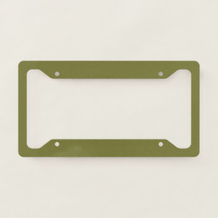 Cardamom Seed Green Solid Color Print, Earthy License Plate Frame
