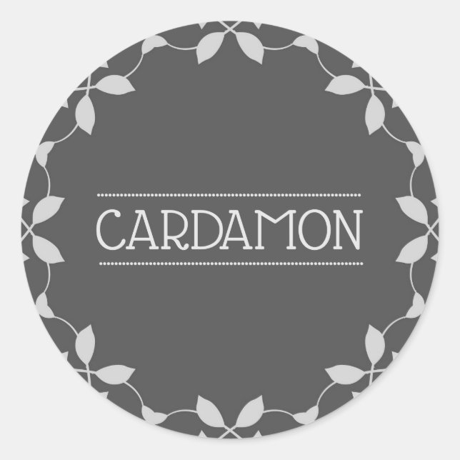 Cardamon Spice Jar Stickers (Front)