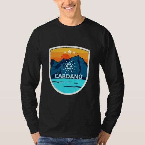 Cardano Ada Mountain Badge Crypto Currency Sunrise T_Shirt