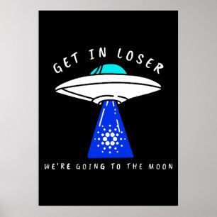 Cardano to the moon- ADA Crypto Poster