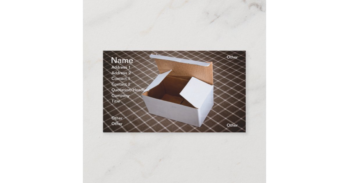 Cardboard box business card Zazzle