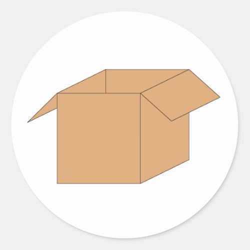 Cardboard Box Classic Round Sticker