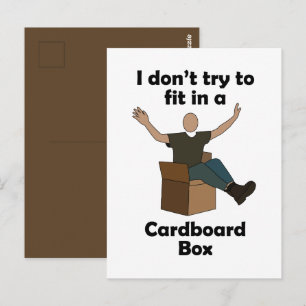 Cardboard Box Not Trying To Fit In Farewell Postcard
