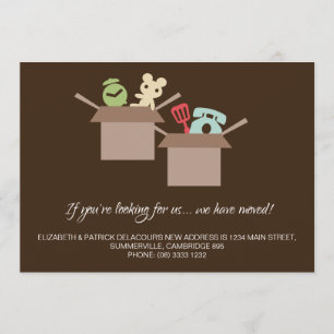 Cardboard Boxes Brown Moving Announcement