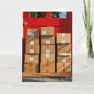 Cardboard Boxes For Getting Old Birthday Humor Card