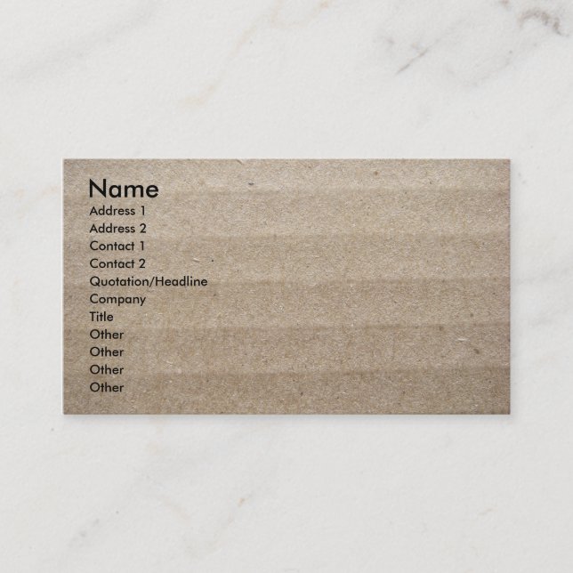 Cardboard Business Card (Front)