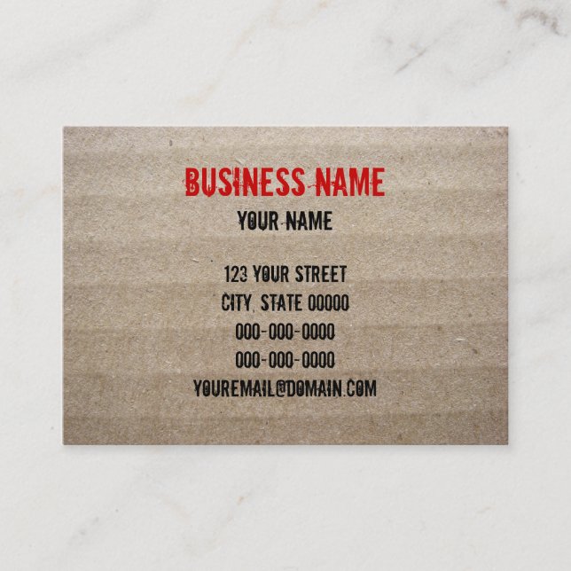 Cardboard Business Card (Front)